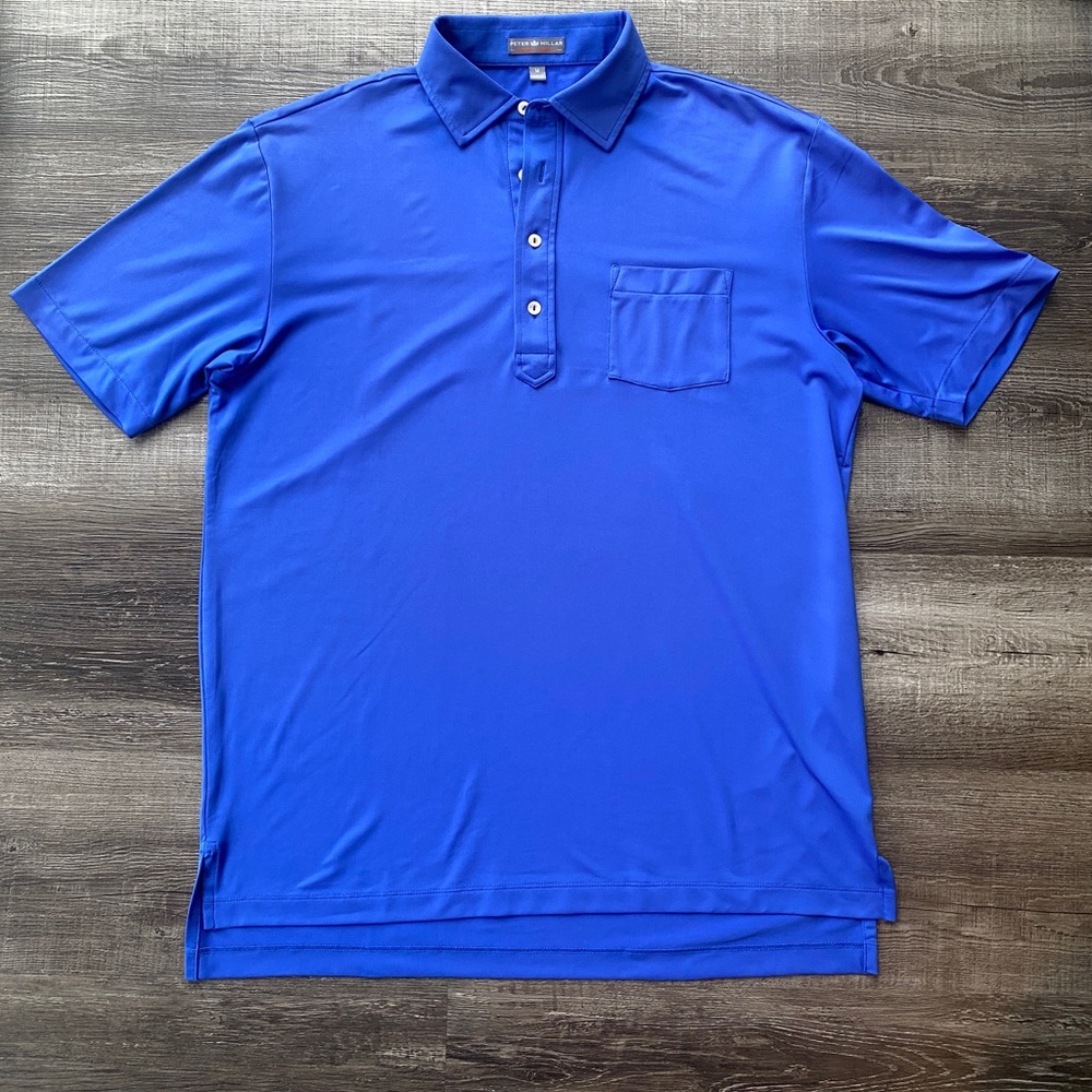 PETER MILLAR Summer Comfort Men`s Golf Shirt Short Sleeve Logo Size M